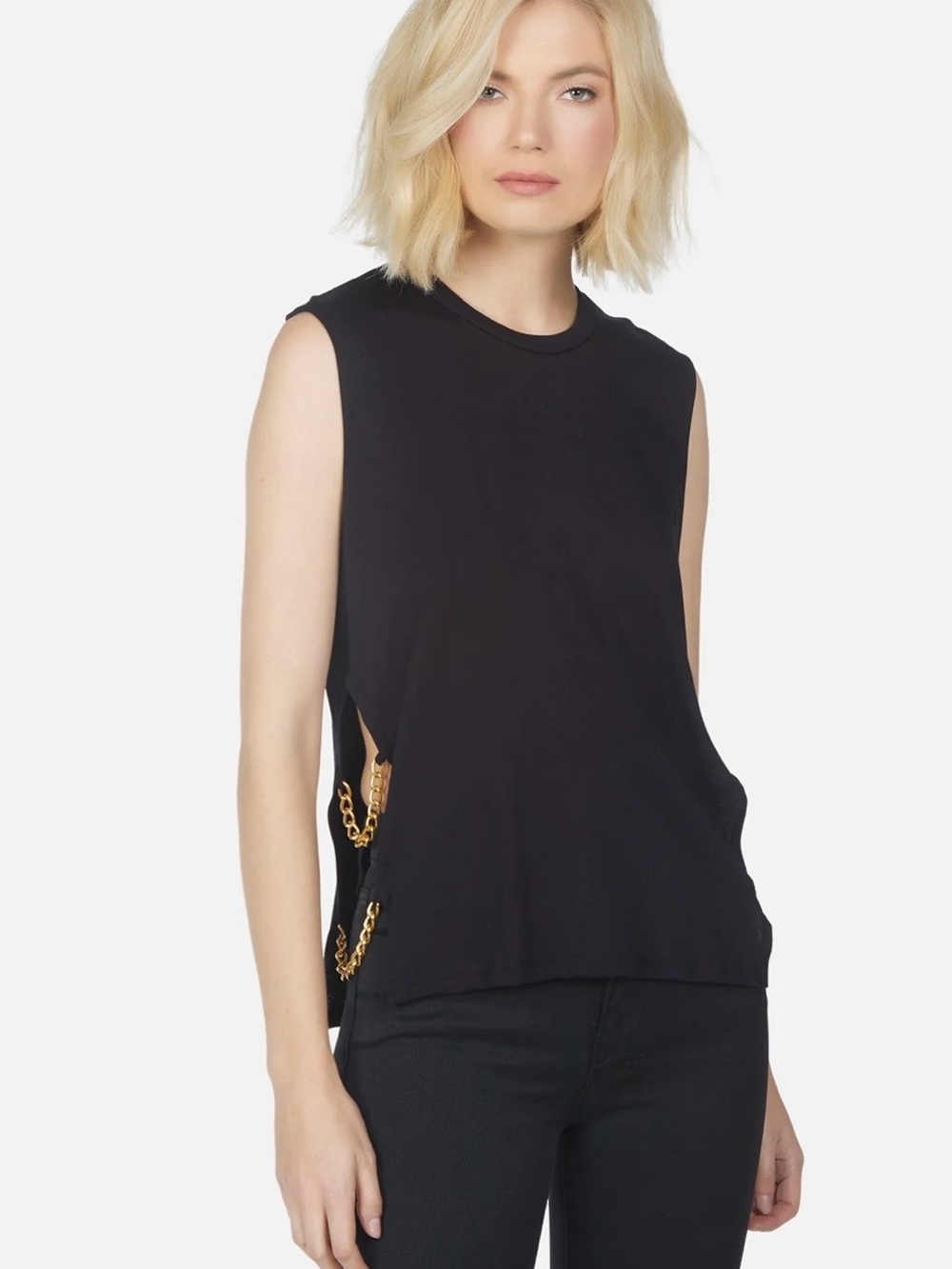 Michael Lauren WHITTIER TANK W/ SIDE SLIT & CHAIN